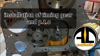 CAT 3406 ENGINEINSTALLATION OF PTOCAMSHAFTINJECTION PUMPTIMING GEAR AND OIL SEAL FR [upl. by Ahsiemal]