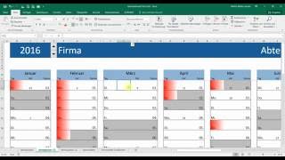 Kalender  Jahresplaner Excel 2013 Teil 3 [upl. by Wellington289]