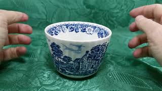 Barratts Elizabethan Blue and White China Sugar Bowl [upl. by Zigmund543]