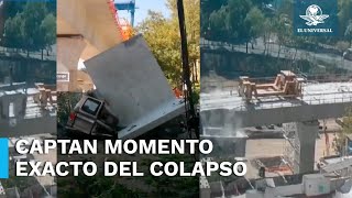 Momento exacto en que cae estructura de concreto en obras del Tren Interurbano El Insurgente [upl. by Neelhtakyram718]