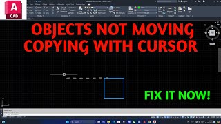 Objects not MovingCopying With Cursor in AutoCAD autocadtutorial [upl. by Olnek]