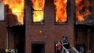 Two firefighters killed fighting Boston brownstone fire [upl. by Ramuk]