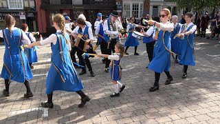 Wakefield Morris Dancers dance quotEaluscherwenquot at Bromyard Folk Festival 2023 [upl. by Laersi542]