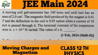 A moving coil galvanometer has 100 turns and each turn has an area of 2 cm2  The magnetic field p [upl. by Cogswell]