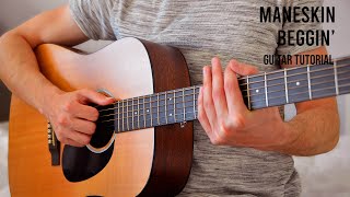 Måneskin – Beggin EASY Guitar Tutorial With Chords  Lyrics [upl. by Ebonee]