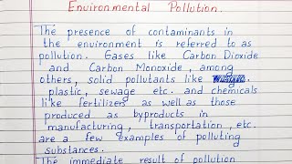 Write a short essay on Environmental Pollution  Essay [upl. by Folsom115]