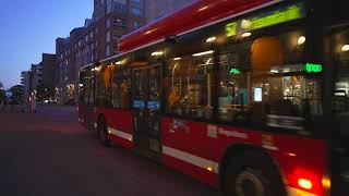 Sweden Stockholm bus 57 night ride from Södra station to Frejgatan [upl. by Haskins105]