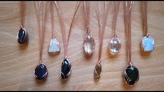 Wire Wrapping Technique Reversible How to Wire Wrap Tumbled Stones Very Beginner [upl. by Rihsab]