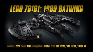 LEGO 76161 1989 Batwing Indepth Review Speed Build amp Parts List [upl. by Ozne]