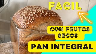 Pan de molde pan de caja integral con MASA MADRE y frutos secos Bien fácil [upl. by Attiuqehs]