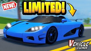 NEW Limited Koenigsegg  Update in ROBLOX Vehicle Legends [upl. by Brey150]