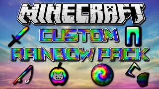 Minecraft PvP Texture Pack  Custom Rainbow Pack [upl. by Schuman]