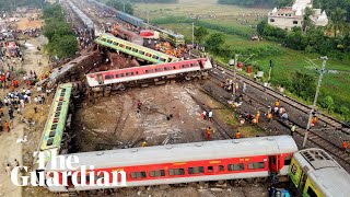 Rescue teams search for survivors after deadly train crash in India [upl. by Ocsic]