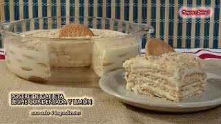 FACIL Y RIQUISIMO POSTRE DE GALLETA CON LECHE CONDENSADA Y LIMÓN SIN HUEVO y sin cocinar nada [upl. by Aradnahc803]