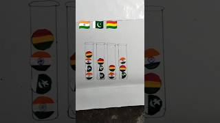 India flag vs Pakistan flag vs Bolivia Flag independenceday INDEPENDENCE DAY craftsdrawingart [upl. by Herrington997]