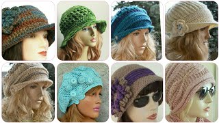 Diseños de gorros y gorros de invierno para mujer a crochet para principiantes [upl. by Enelime]