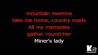 John Denver Take Me Home Country Roads Karaoke Lyrics [upl. by Nhguaval]