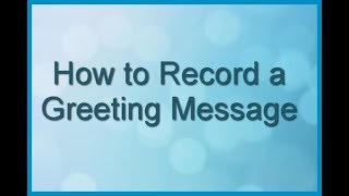 Panasonic  Telephones  Function  How to record a Greeting Message [upl. by Ayin649]