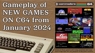 Gameplay of New C64 Games from January 2024 [upl. by Gorey]