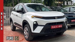 New Tata Nexon Facelift 2023 👌 2nd Base Model Pure with Sunroof  Most Detailed Walkaround Review [upl. by Kcirneh]