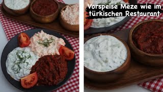 Türkische VorspeiseTomatenPaprikadip GurkenKarottendip  Acili Meze Salatalikli ve havuclu Meze [upl. by Omiseno849]