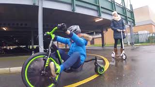 Huffy Green Machine amp Slider Drift Trike Craziness [upl. by Yatnuahc]