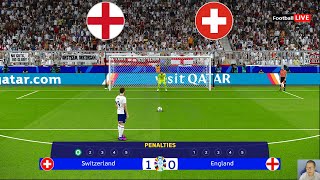 🔴LIVE PENALTIES  ENGLAND vs SWITZERLAND I QUARTERFINAL UEFA EURO 2024 PENALTY SHOOTOUT  PES GAME [upl. by Alamak]