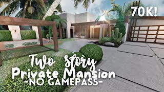 roblox bloxburg  no gamepass two story private modern mansion  70k ꒰exterior build꒱  itapixca [upl. by Addison]