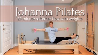 20 Minute Reformer Flow With Weights  Johanna Pilates [upl. by Sheedy]