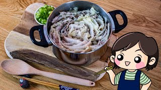 Mille feuilles NABE – Chou et viande de porc en bouillon japonais [upl. by Ahtelahs539]