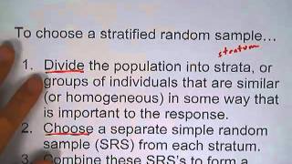 1 2 6 Stratified Random Samples [upl. by Lowis]