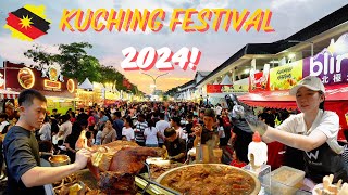 Kuching Food Festival 2024 古晋美食节  Kuching Street Food  Malaysia Street Food Night Market [upl. by Yeltihw]