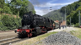 Die Bergkönigin 95 027 Bj 1923 auf der Rübelandbahn  Viadukt amp Pfiff [upl. by Anomar]