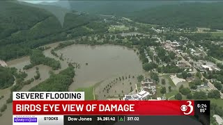 The flooding from above A bird’seye view of damage in Winooski River Valley [upl. by Notwal]