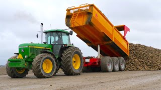 John Deere 4755 w Open Pipe amp Vervaet Hydro Trike  Carting Sugar Beet  Goense Farms  Pure Sound [upl. by Vladamar81]