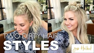 HOW TO Mohawk Bun  Mohawk Braid  3 MINUTE Dirty Hairstyle Tutorial  Jess Hallock [upl. by Yeargain]