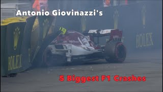 Antonio Giovinazzis 5 Biggest F1 Crashes [upl. by Aggappora54]