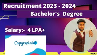 Capgemini hiring 2024 batch  2022 2023 2024 off campus  capgemini off campus drive  hire me plz [upl. by Elfie]