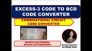 U2L27  Excess3 to BCD code converter  EX3 to BCD Code in hindi  Excess 3 Code  Converter [upl. by Nanon]