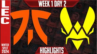 FNC vs VIT Highlights  LEC Winter 2024 Week 1 Day 2  Fnatic vs Team Vitality [upl. by Harolda]