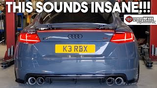 AUDI TT CUSTOM VALVED QUAD EXHAUST SYSTEM SOUNDS INSANE🔥 [upl. by Ibmat]