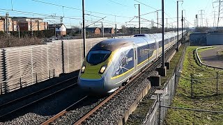 High Speed and Freight trains at Rainham station [upl. by Idolah233]