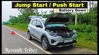 Battery Down  Renault Triber RXZ 2024 Model  Push Start vs Jump Start [upl. by Aidnama461]