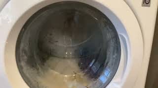 LG WM3400CW front load washer sensing and start of sudsy main wash with BANGING [upl. by Acima]