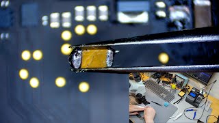 Macbook Pro A1990 15 inch 2019  no backlight motherboard repair  cracked backlight capacitor [upl. by Yednil]