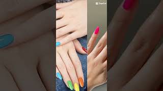 Manucure بألوان صيفية💛💜💚💙❤short [upl. by Chloette213]