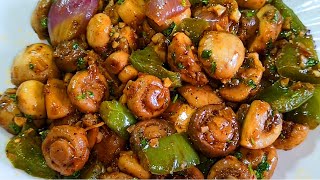 Garlic Pepper Mushrooms Stir fry  Quick Mushrooms Recipe  Mushroom StarterSide Dish [upl. by Attecnoc]