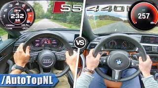 BMW 440i Gran Coupe xDrive vs Audi S5 Sportback Quattro ACCELERATION SOUND amp POV by AutoTopNL [upl. by Samy285]