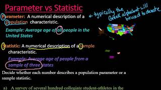 Parameter vs Statistic [upl. by Alikahs]