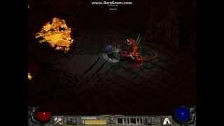 Diablo 2  Normal Mode Diablo Boss Fight Solo Barbarian [upl. by Alyakim]